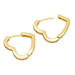Heart Gold Plated Hoops